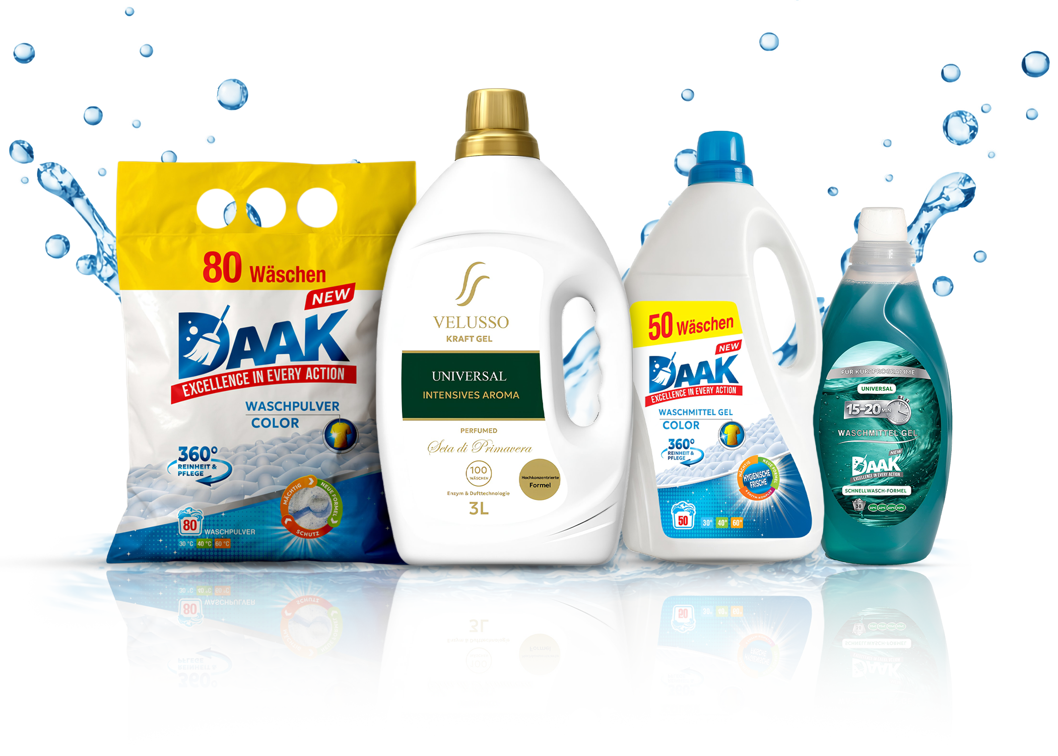 Sortiment der Eigenmarken CleanTrade — Velusso, DAAK, Freshova